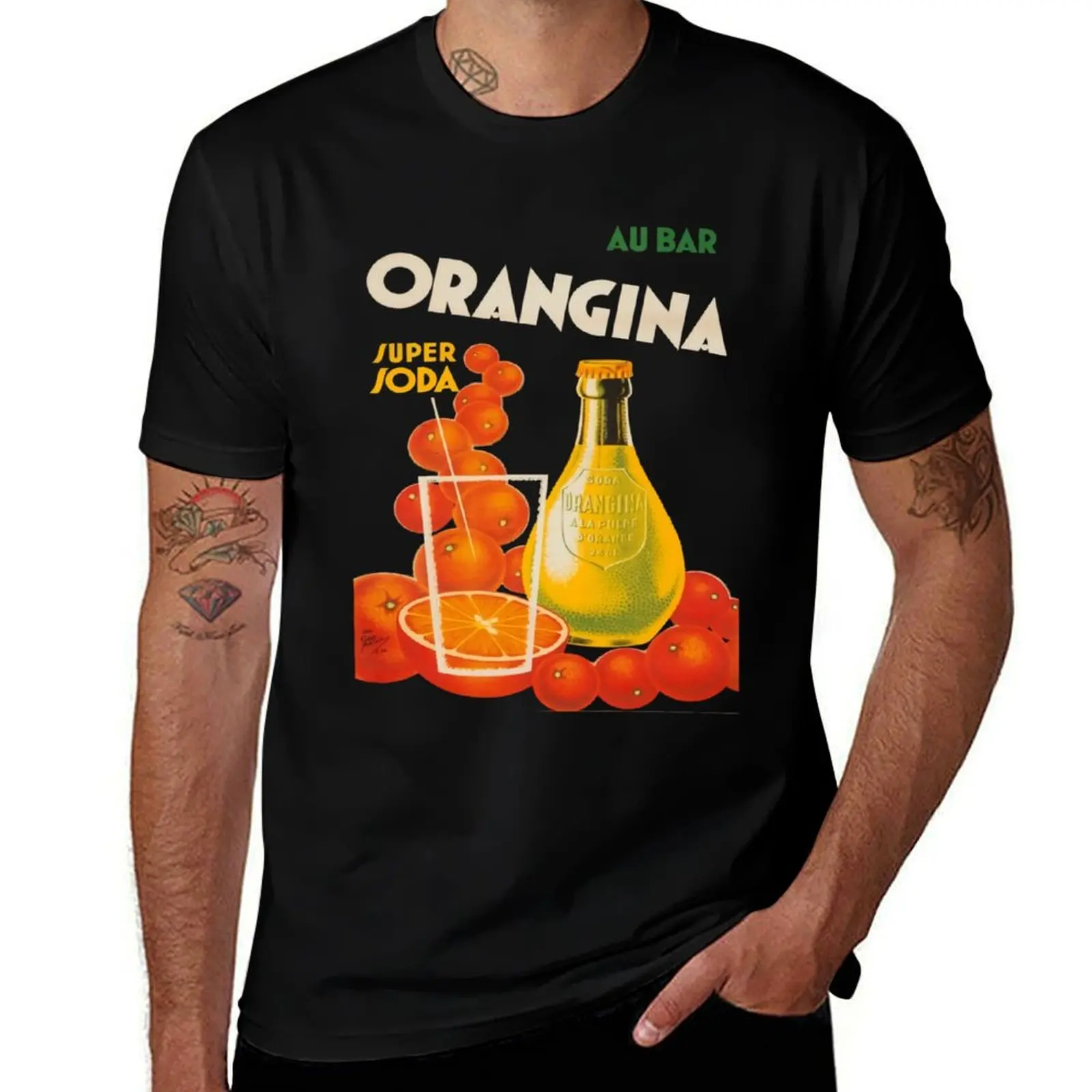 

Cocktail Poster Orangina Super Soda Au Bar T-Shirt boys animal print tees big and tall t shirts for men