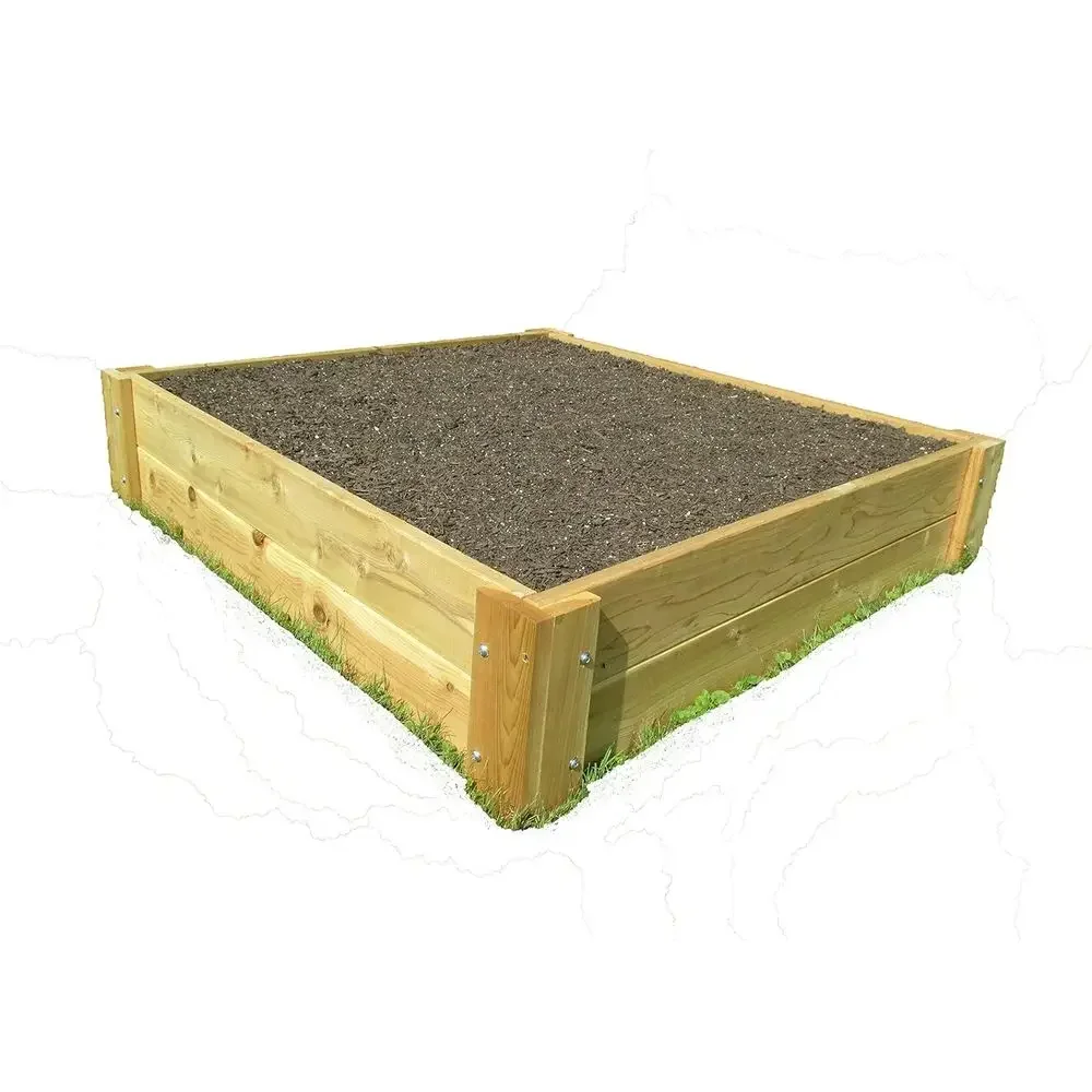 Raised Garden Bed - 1 Thick Wooden Frame (4ft x 4ft x 11 Height)