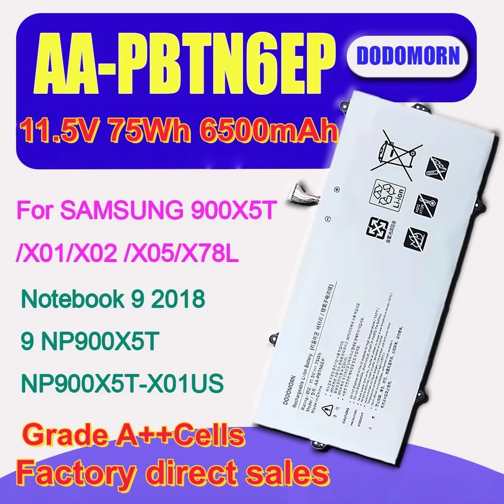 

Grade A Cells AA-PBTN6EP Laptop Battery For Samsung 900X3T-K01 900X5T-X01US NT900X3U NT900X5U NP950XBE