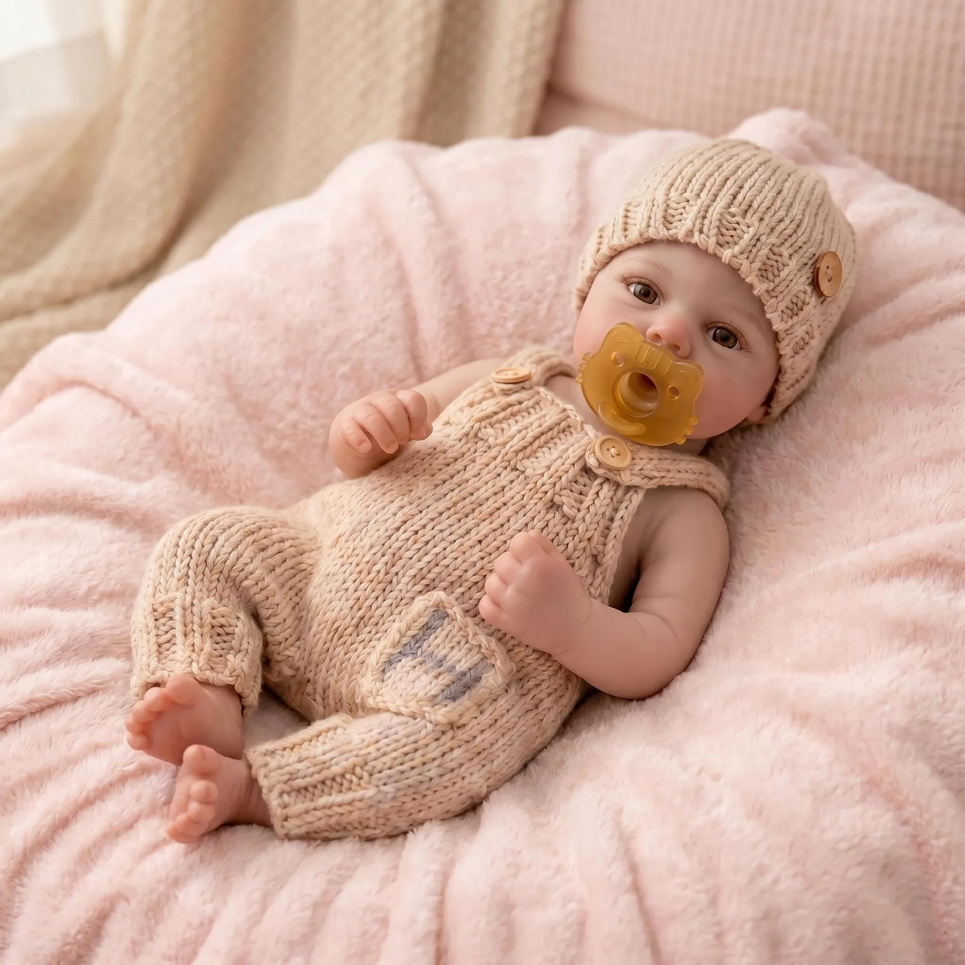 49cm Soft Touch Solid Silicone Full Body Reborn Baby Girl Doll Weighted Lifelike Newborn Perfect Collectible Toy Gift Collectors