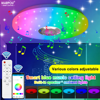 RGB Smart LED Ceiling Light Music Player Indoor Decor Lamp 220V Speaker APP Remote Control Bluetooth Dimming Bedroom Holiday