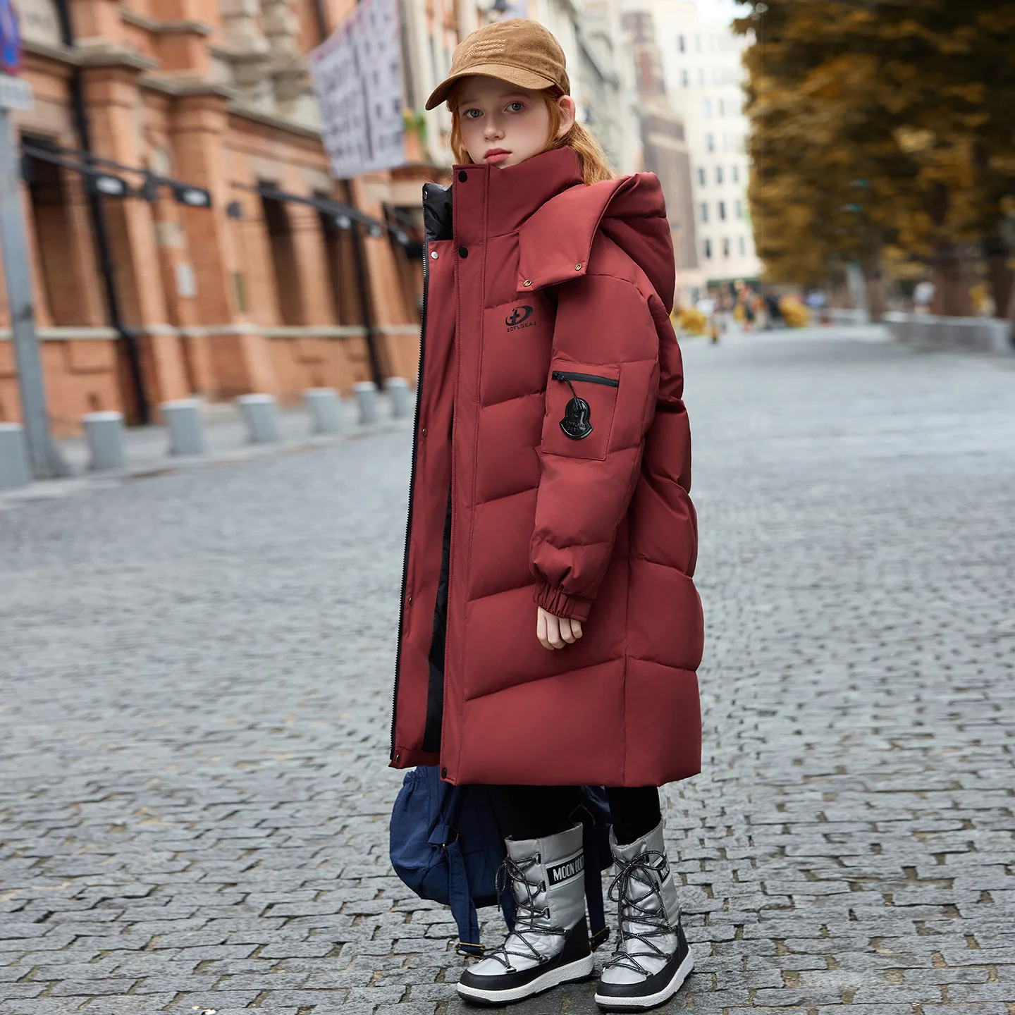 

OLEKID 2025 Winter Children Girls Down Jacket Hooded Warm Long Teen Girl Jacket Coat 6-14 Years Kids Girl Puffer Parka Outerwear