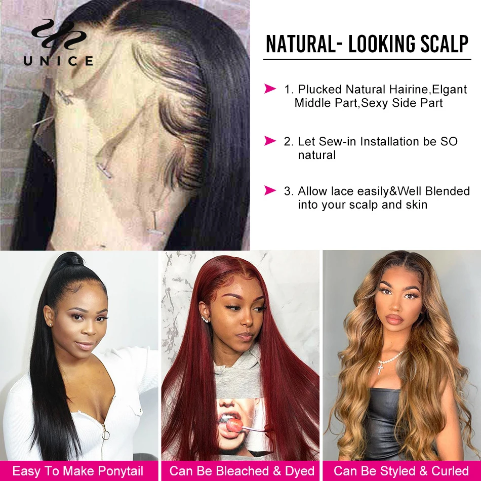 Unice hair Free Shipping Peruvian Virgin Hair With Closure 3 Bundles Peruvian Straight Hair Wefts 12A Grade Peruvian Middle Part