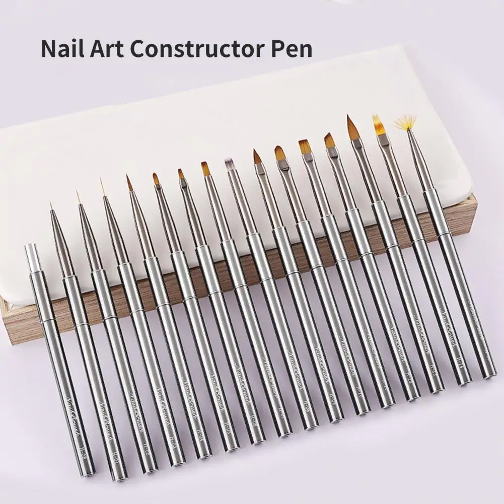 

Nail Art Pen Metal Magnetic Body Brass Pen Bucket Flexible Bristles Manicure Art Nail Art Constructor Pencil Manicure Tools