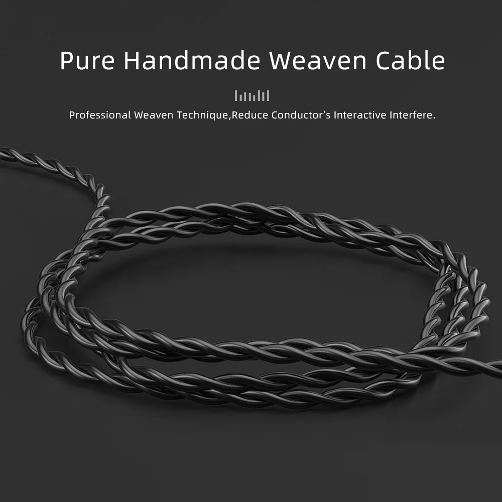 CVJ V2 Cores OFC Earphone Detachable Cable 0.75-0.78-MMCX Connector Wire In-ear Headphone Cable Suitable For KZ TRN CCA Earphone