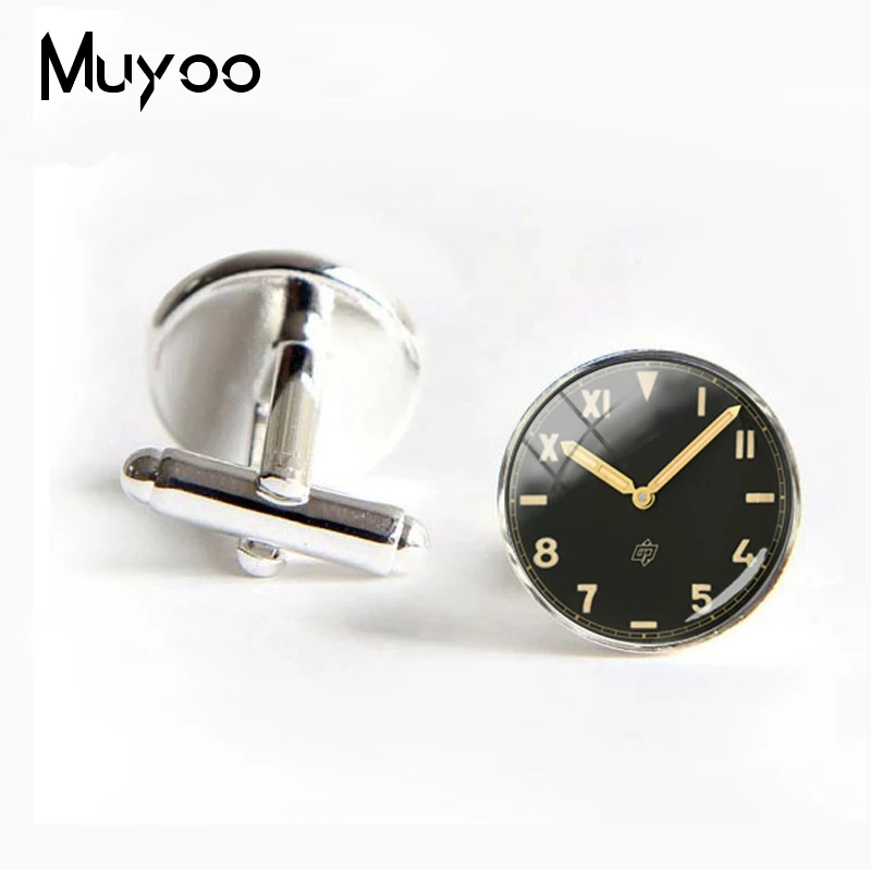 2018 New London Cufflinks See Twins Round Dome Steampunk Vintage Jewelry Painting Watch Pattern Cuff Best Gifts For Men