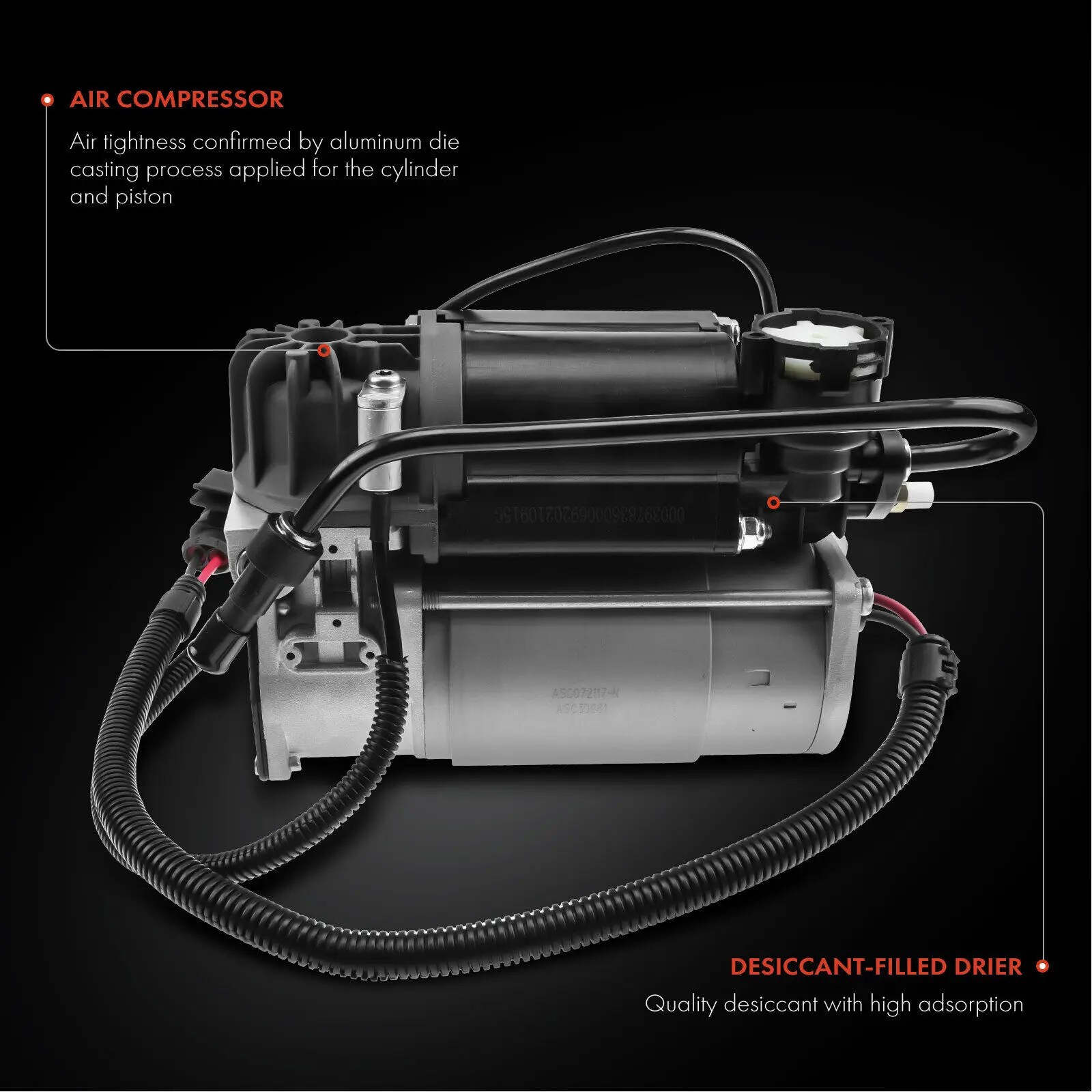 Air Suspension Compressor For Bentley Continental 2003-2012 Volkswagen Phaeton 2004-2006 3D0616005P, 3D0616005L, 3D0616005M