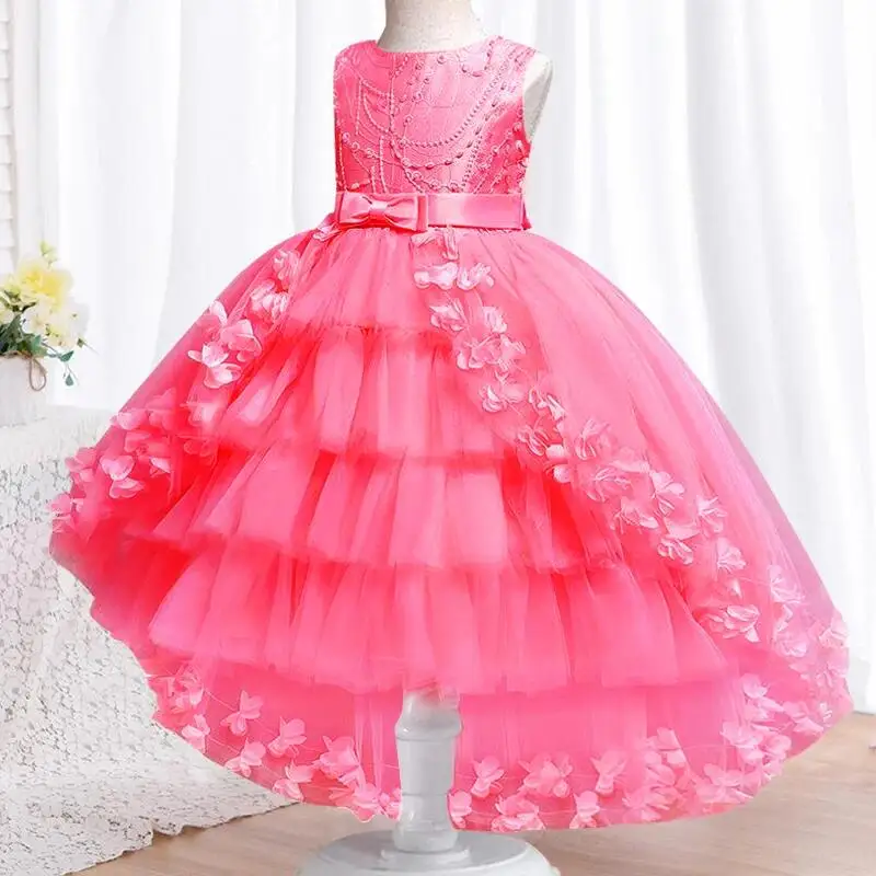 New High quality baby lace princess dress for girl elegant birthday party trailing dress Baby girl\'s christmas clothes 3-12yrs