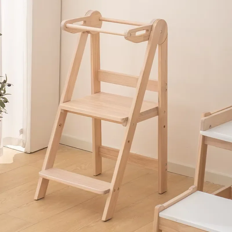 Wooden Tower Stool for Toddlers Modern Learning Step Stool Kids Hand Washing Footstool for Bathroom Kitchen Living Room Decor