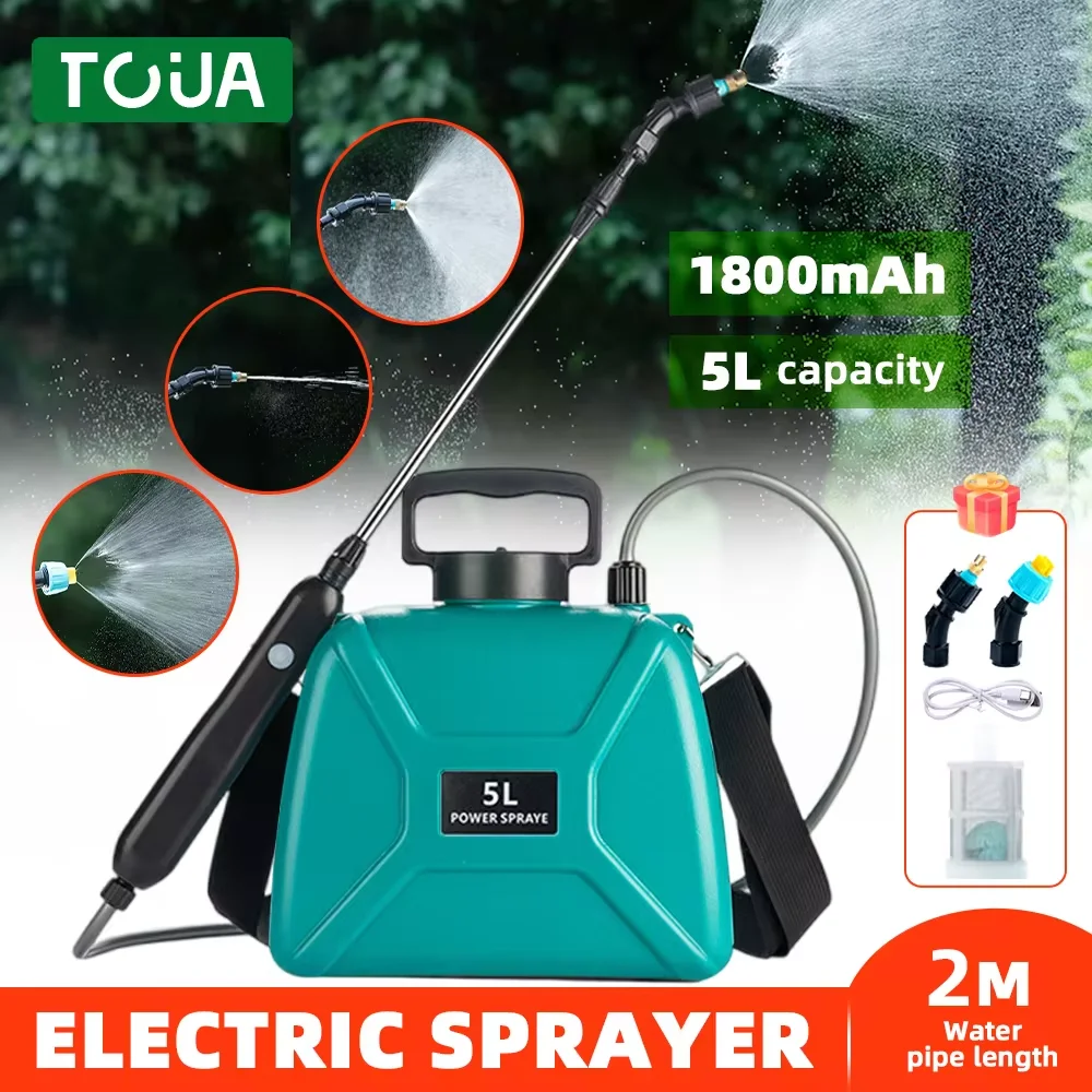 5L Electric Sprayer Garden Automatic Atomization USB Rechargeable Plant Sprayer Bottle with Shoulder Strap Garden Watering Tool