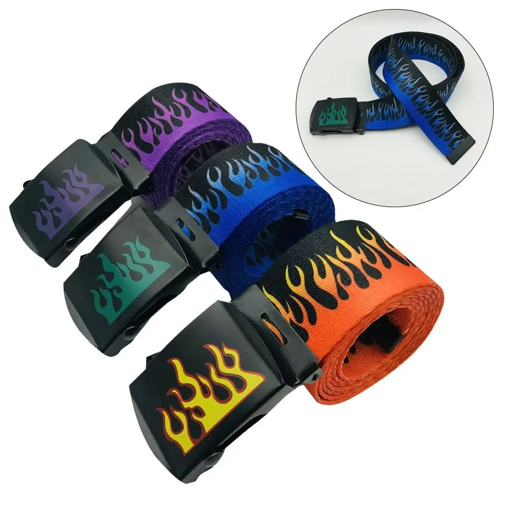 Fashion Versatile Simple Automatic Buckle Waistband Waist Band Canvas Strap Hip Hop Belt