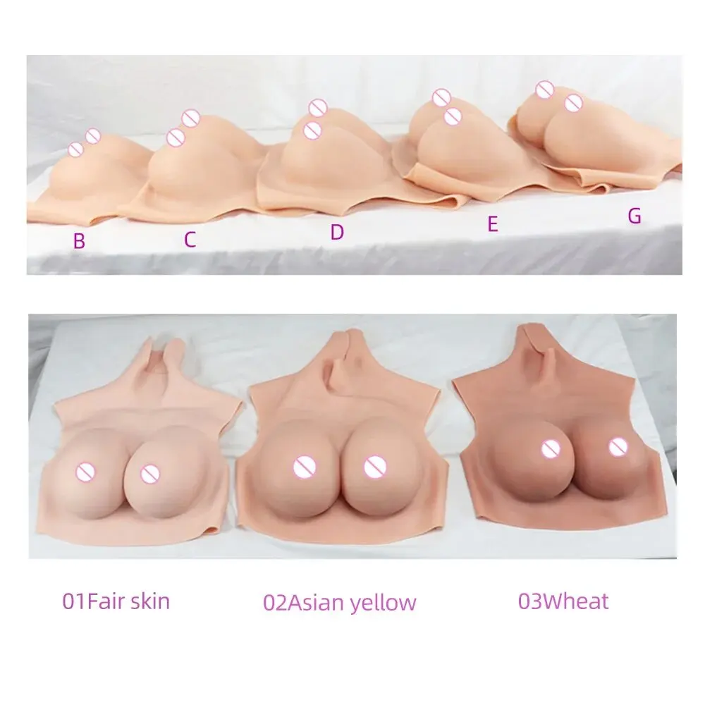 YUERUGOU Crossdress for Men Beginner Fake Silicone Breast Forms Huge Boob B/C/D/E Cup Transgender Drag Queen Shemale Cosplay