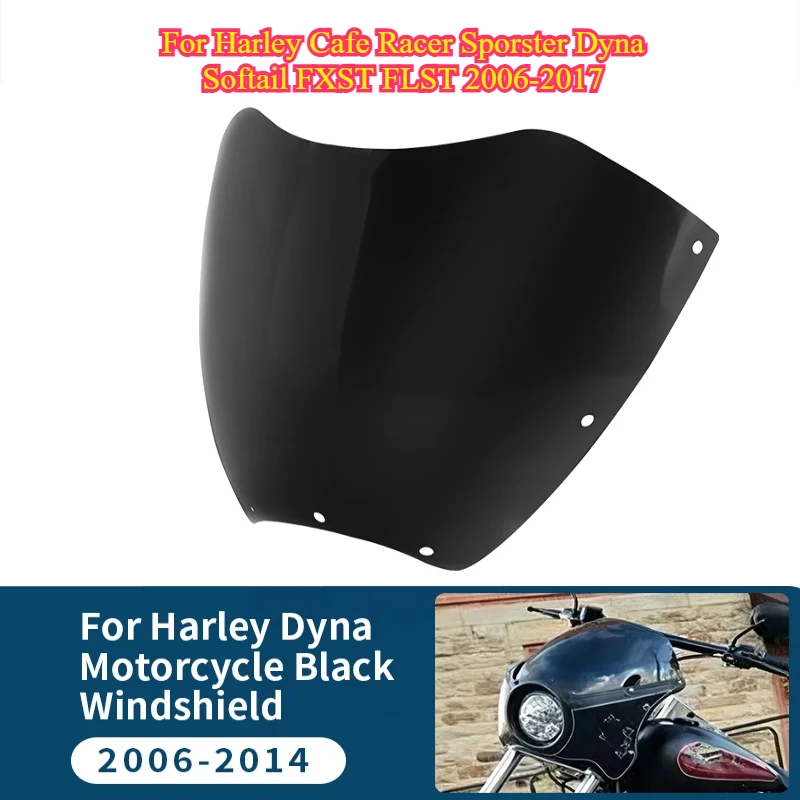 دراجة نارية عداد المسافات قناع الزجاج الأمامي للرياح الأمامية الزجاج الأمامي ل هارلي مقهى المتسابق سبورستر داينا سوفتيل FXST FLST 2006-2017