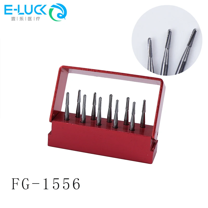 

10pc Dental Tungsten Carbide Burs Cutting Drills Round Rotary Dentist Tools FG 1558 Dentistry Instrument High Quanlity Materials