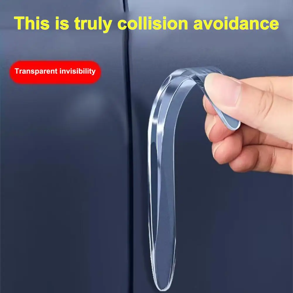 2/4Pcs Car Anti-collision Strip Clear Black Self-adhesive SUV Auto Body Door Side Rearview Mirror Bumper Protector Guard Kit