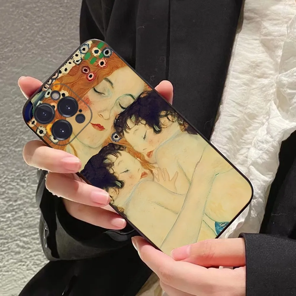 The Kiss Gustav Klimt Painting Phone Case For iPhone 15 14 11 12 13 Mini Pro XS Max Cover 6 7 8 Plus X XR SE 2020 Funda Shell