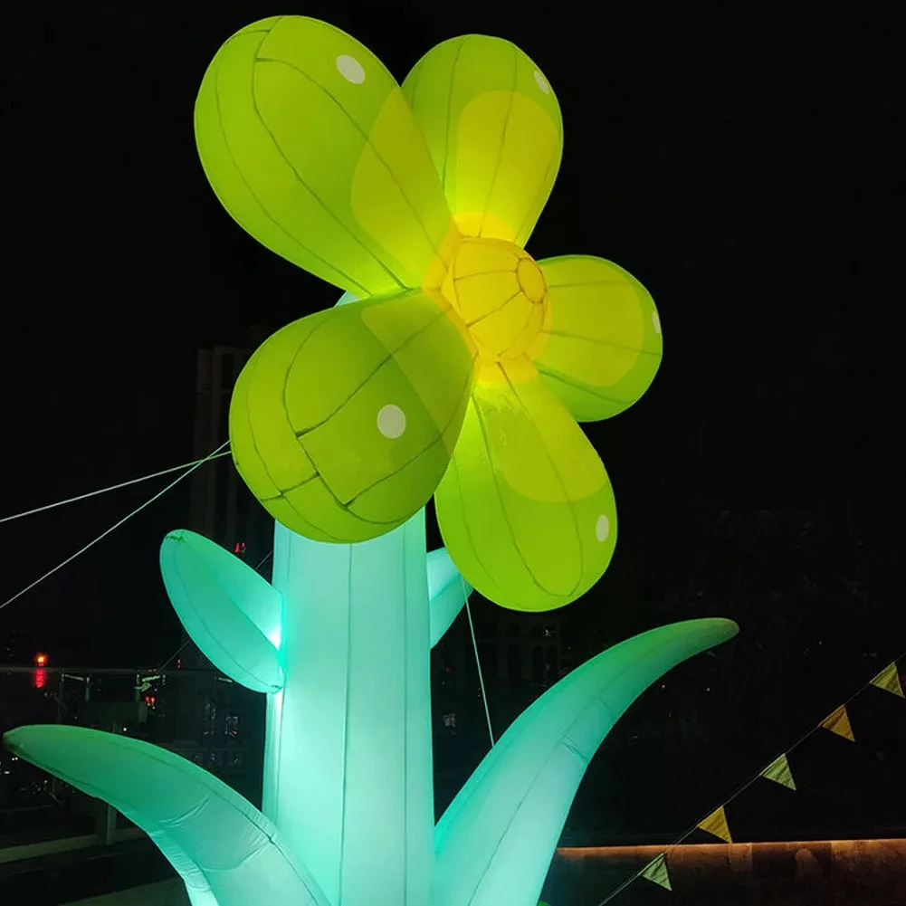 Giant Inflatable Sunflower Air Blow Daisy with LED Colorful Light Party Decorative Flower Balloon Event Stage Decor Advertising