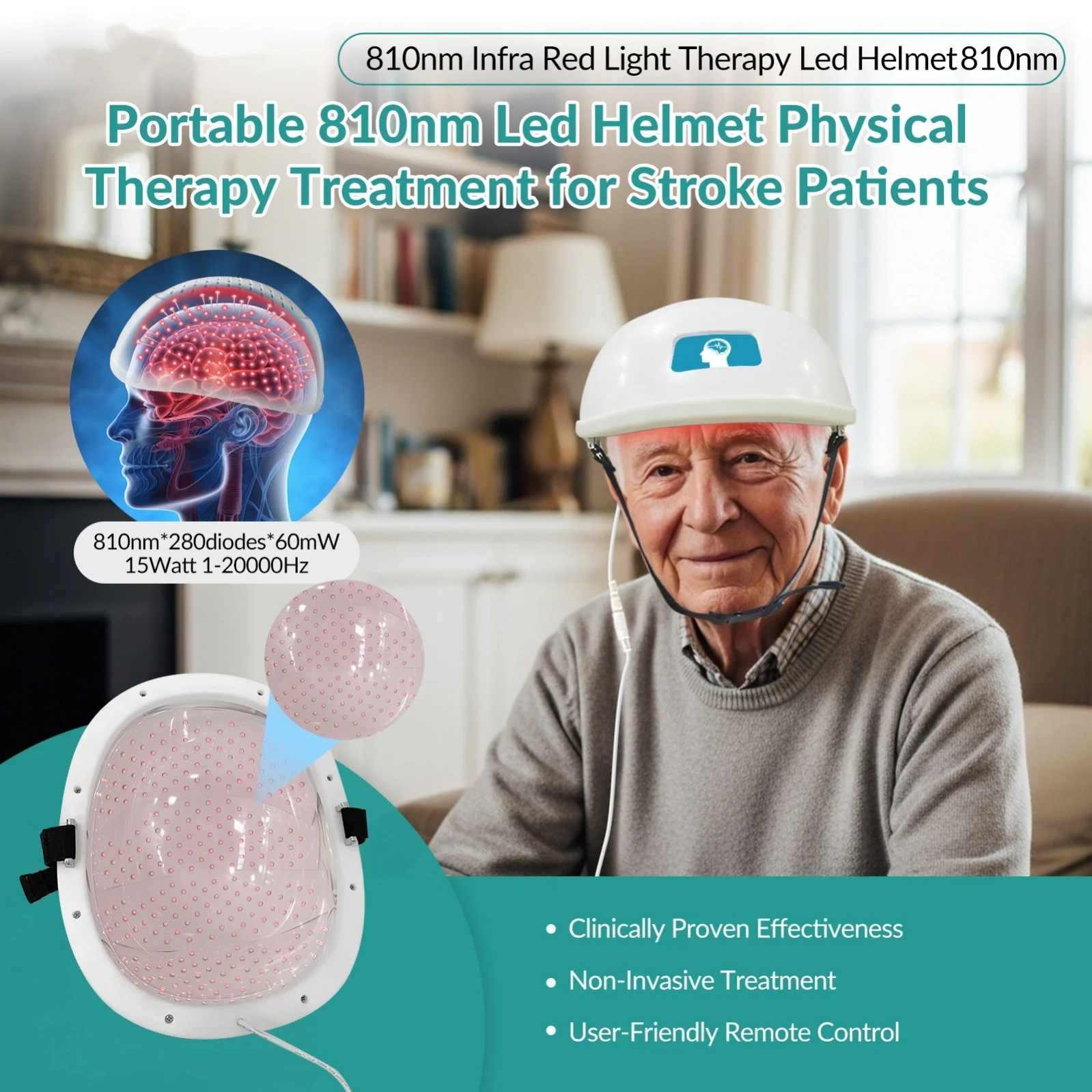 2026 Infrared Red Light 40 Hz Transcranial Brain Stimulator 810 nm Helmet PBM Photobiomodulation Therapy Alzheimers Autism Epile