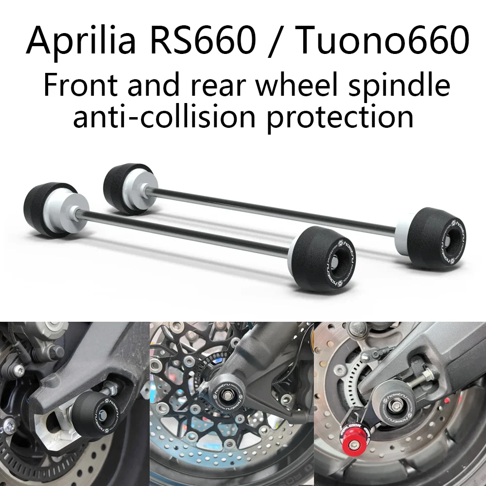 Motorcycle Front Rear Wheel Axle Fork Crash Protector Pad Slider Stand For Aprilia RS660 / Tuono660 / TUONO660 Factory 2021-2023