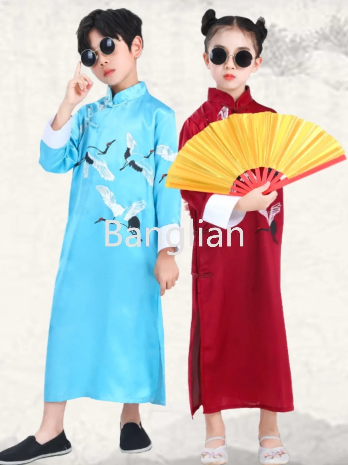 Children's Cross-talk, Large Jackets, Long Sleeved Clothing, Republic of China Style Dance Costumes