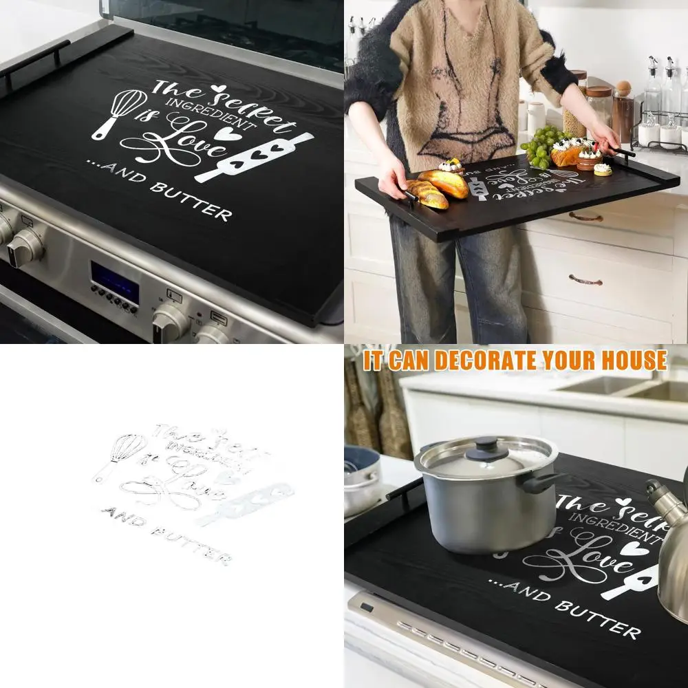 

Farmhouse Style Christmas Gas & Electric Stove Cover with Noodle Board, Perfect Warming Gift for Kitchen Sinks
