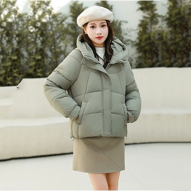 

2025 New Short Parka Coat Autumn Winter Down Cotton Jacket Women's Korean Warm Windproof Outerwear Female Student Clothing