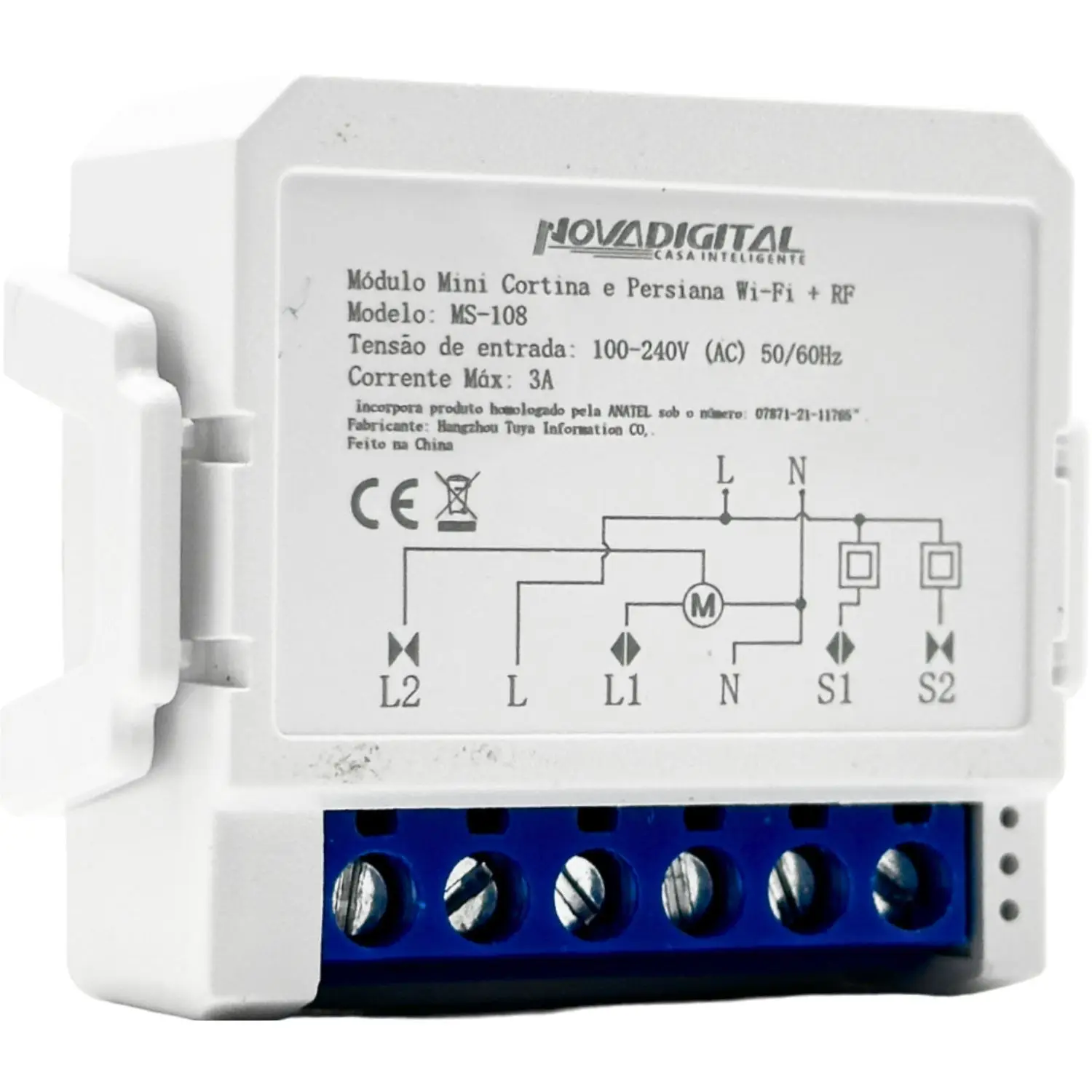 Mini Smart Module Wi-Fi 4 Channels 10A Compatible OK Google and Alexa