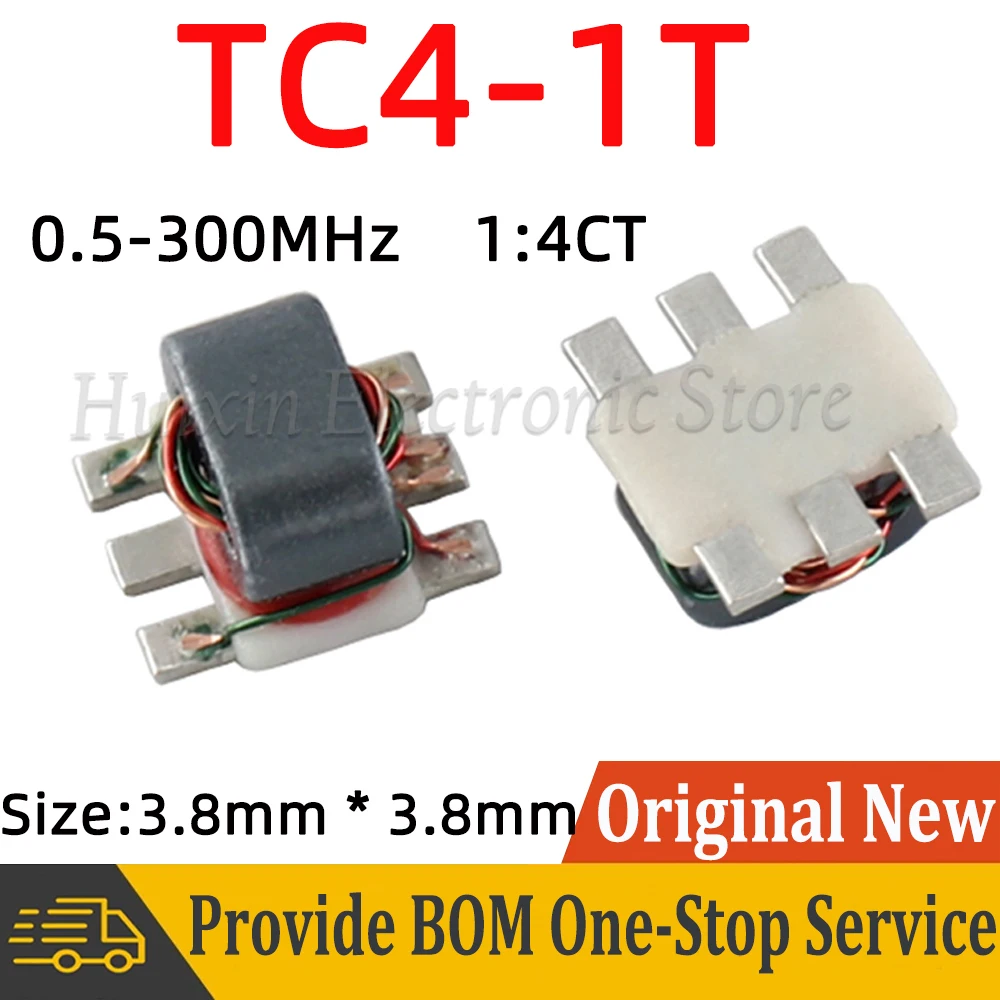 5pcs TC4-1T SMD RF Signal Balun Transformer 50Ω 0.5-300MHz 1:4CT 1:4 Flux Coupled Balanced to Unbalanced Balance Converter