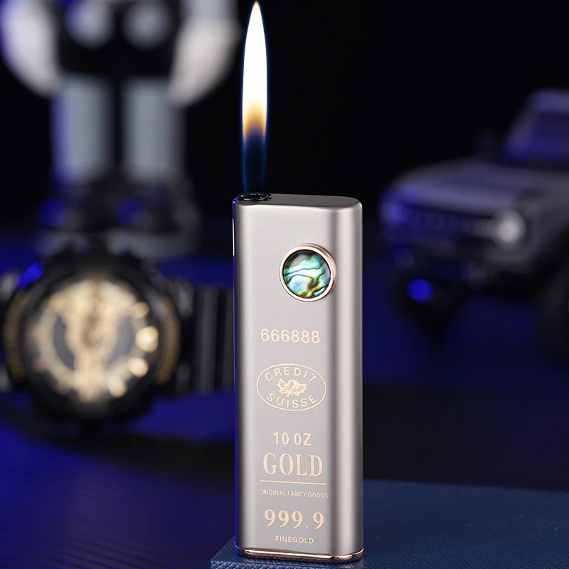 The Latest Maoyan Lighter Open Flame Inflatable Aluminum Case Compact Portable Silent Battery Ignition Men's Cigarette Lighter - Image 4