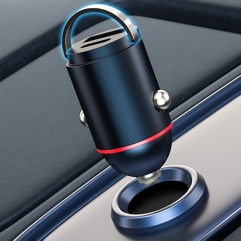 Type C Mini Car Charger 12-24V Lighter Fast Charging Quick Charge 3.0 USB+PD 2 Port Car Charger for Xiaomi Samsung Huawei iPhone