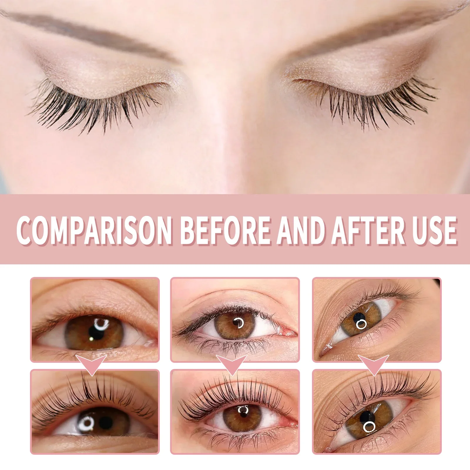 3pcs Eyelash Long Eyebrow Natural Slender Curling Mascara Liquid Lenghtening Waterproof Lasting No Trace Thick Slender Mascara