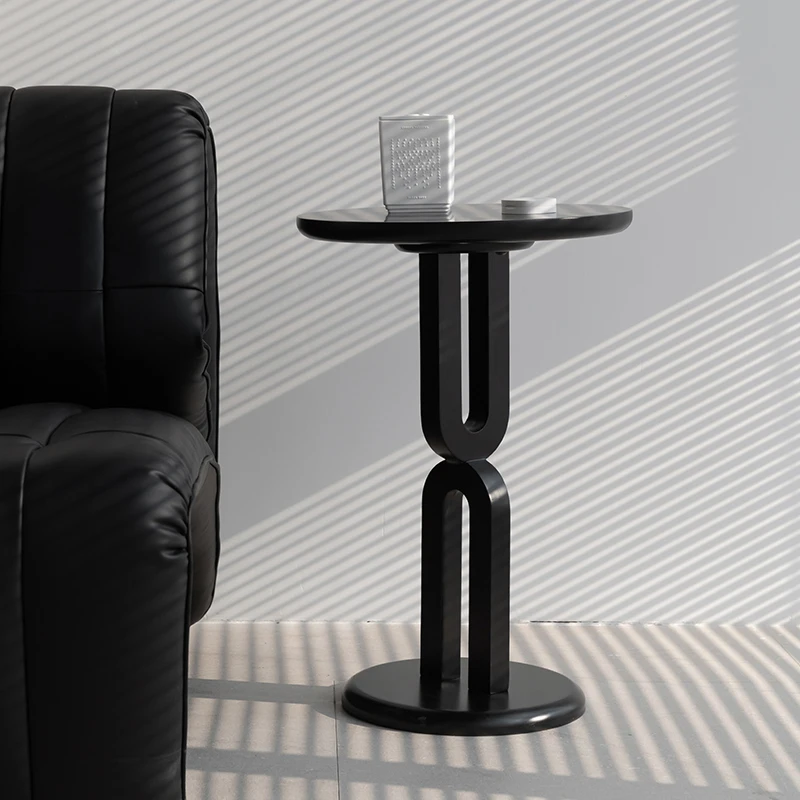 Black Unique Simple Coffee Tables Wood Nordic High Midcentury Vintage Side Tables Round Minimalist Armoires De Salon Furniture