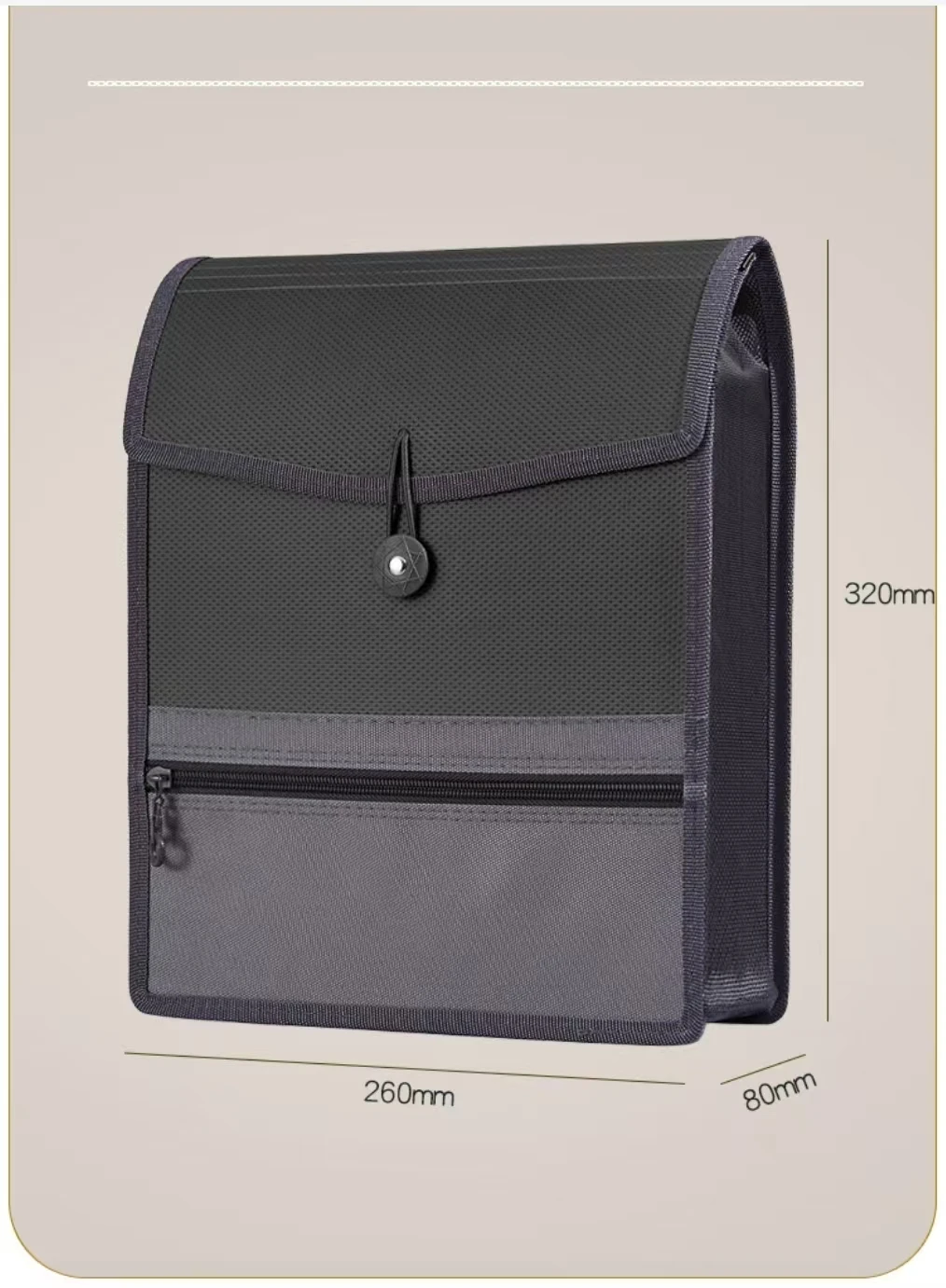 Expanding File Folder Document Organizer with Elastic Cord & Button Closure, 3.5" Expansion, Letter A4 Expandable File Folder