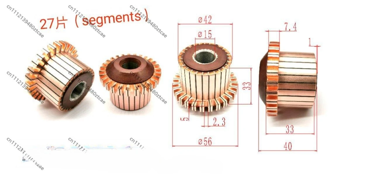 Electric Motor Copper Bar Commutator 27 Segments Armature Repair Replacement Parts