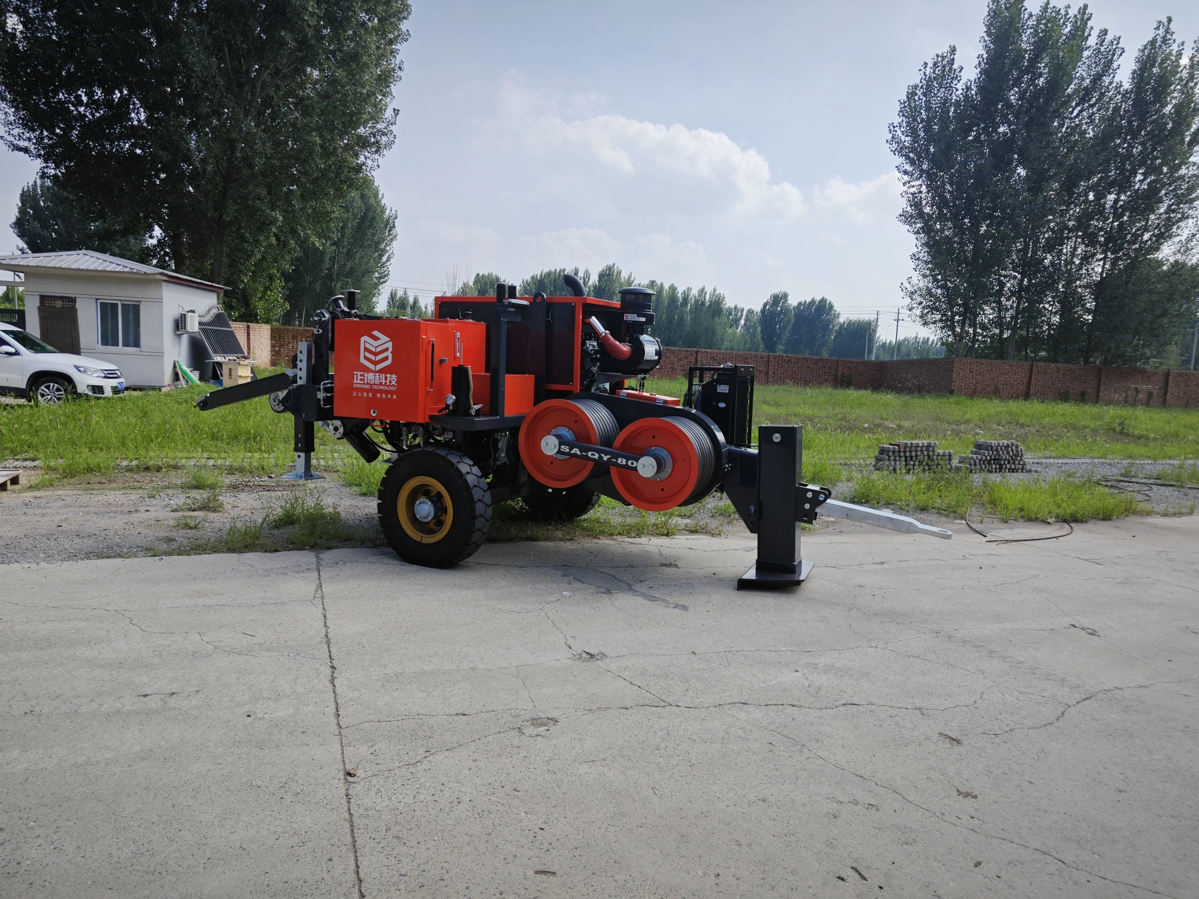 SA-QY-80 نظام الأسلاك الذكي للتحكم الرقمي 90kN خط نقل آلة رسم الكابلات الهيدروليكية عالية الطاقة