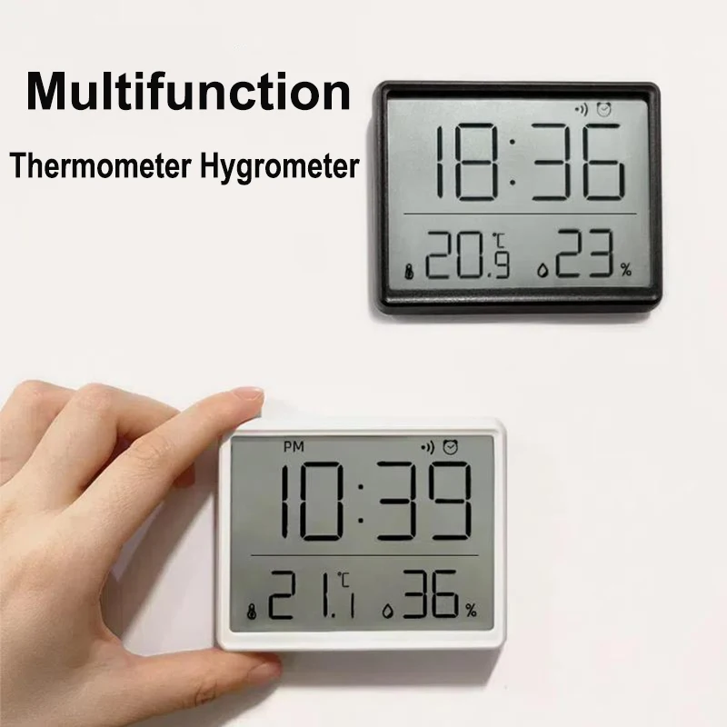 Multifunction Thermometer Hygrometer Automatic Electronic Temperature Humidity Monitor Clock Household Thermometer