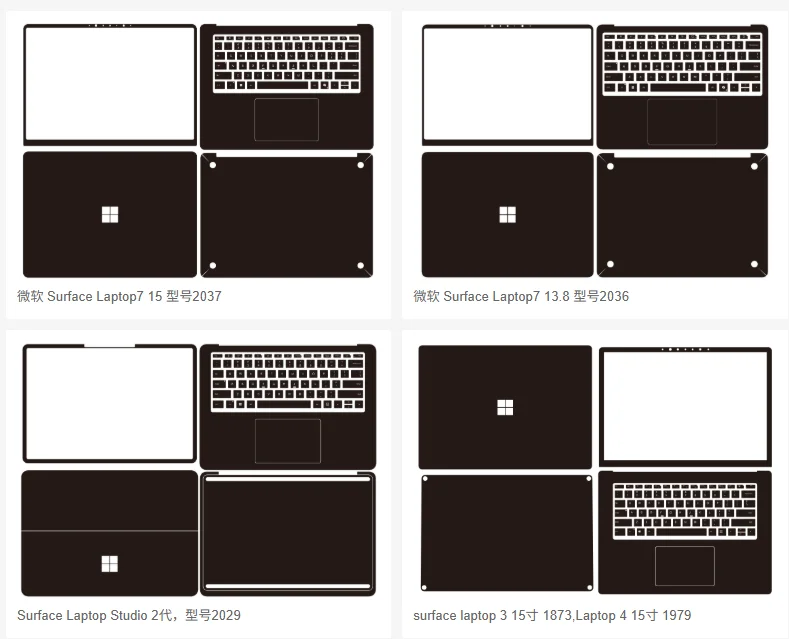 Pre Cut Laptop Vinyl Decal Cover Sticker Skin for Microsoft Surface Laptop 13 2025 / Surface Laptop 7 6 5 4 15 / Studio 2 1 2024