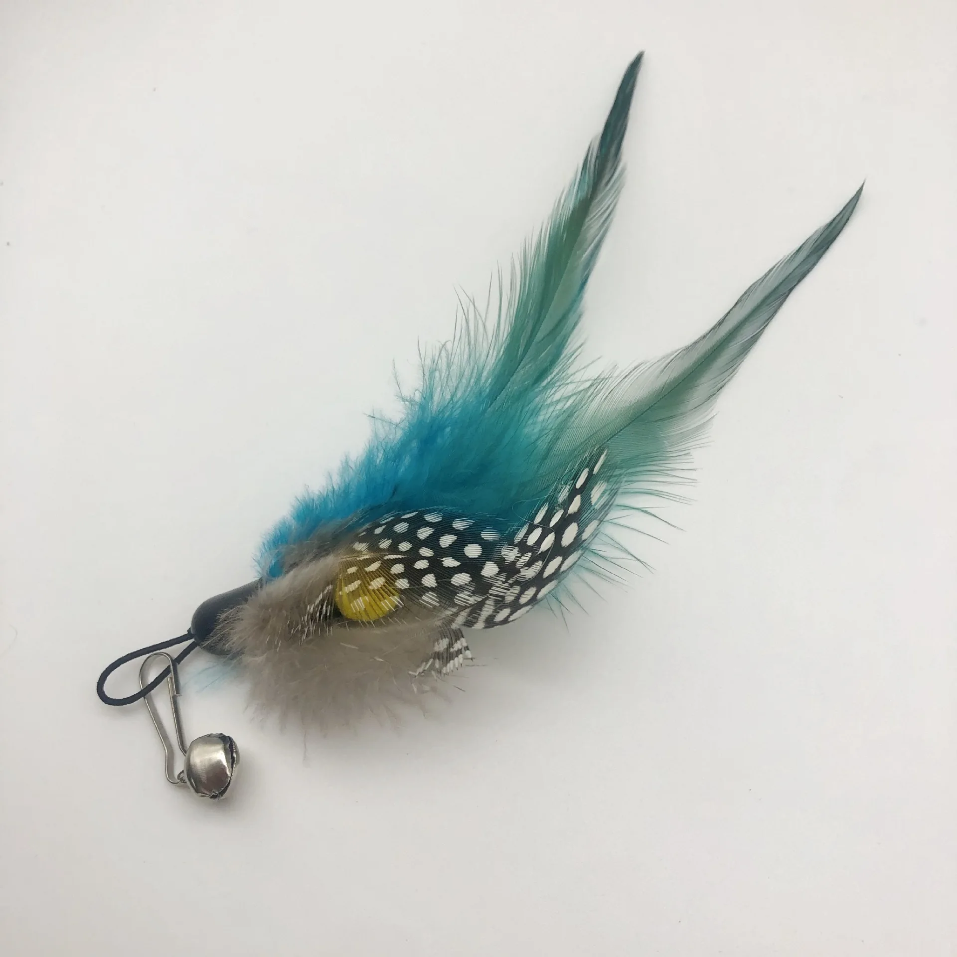 2 قطعة مزيج عشوائي نقطة ريشة استبدال رئيس القط دعابة عصا لعبة القط الحيوانات الأليفة #4