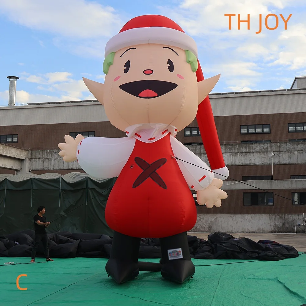 fast air ship to door,20ft 6m tall Santa cartoon Inflatable Christmas Elf for outdoor decoration