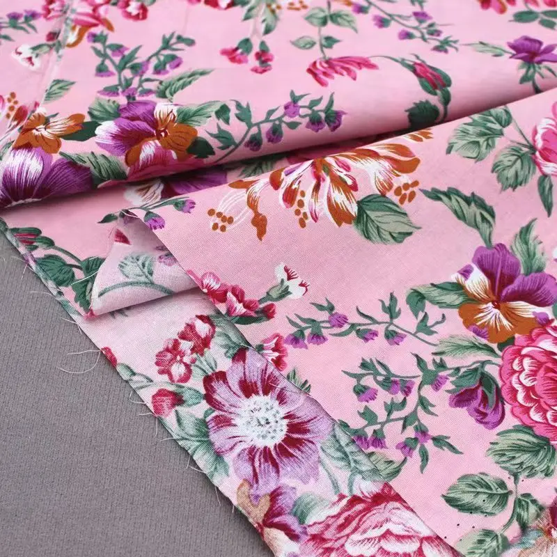 100X148cm Cotton Poplin Fabric Sew On Clothes Shirt Bow Dress Fabric Spring Summer Vintage Rose Flower Patterns