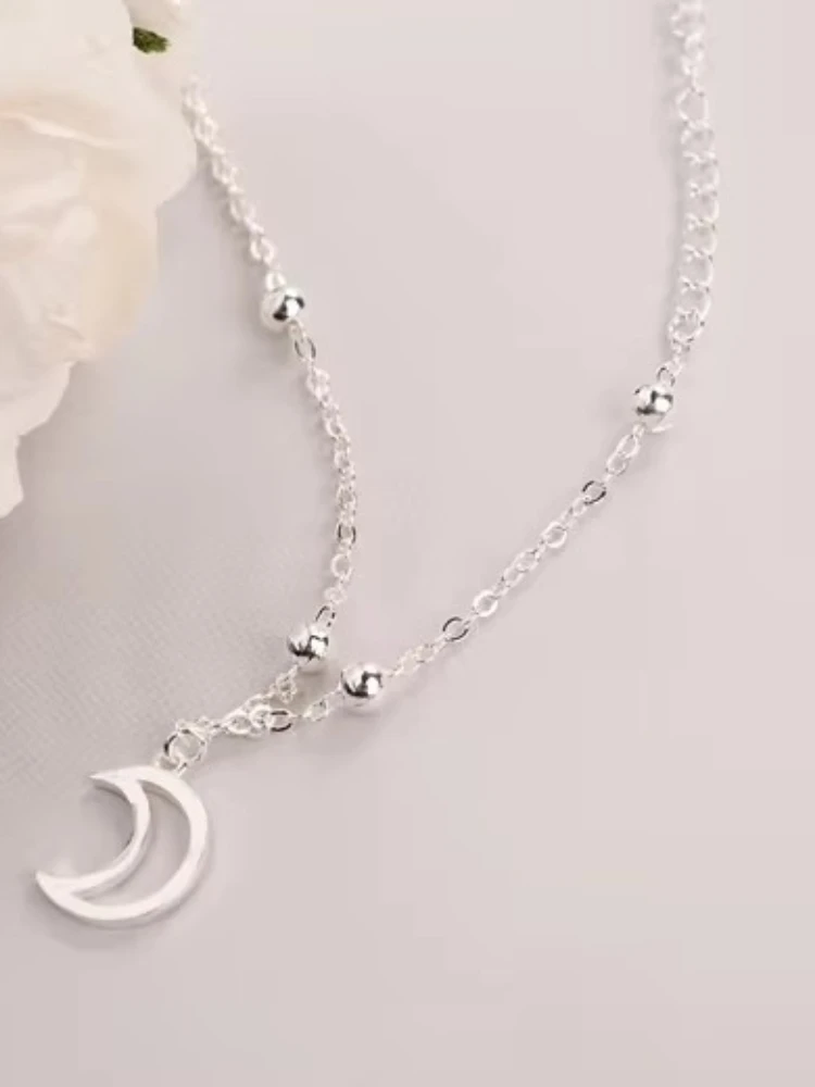 New Fashion Jewelry Beautiful 925 Sterling Silver Bracelets Moon Simple Personality Sweet Bracelets