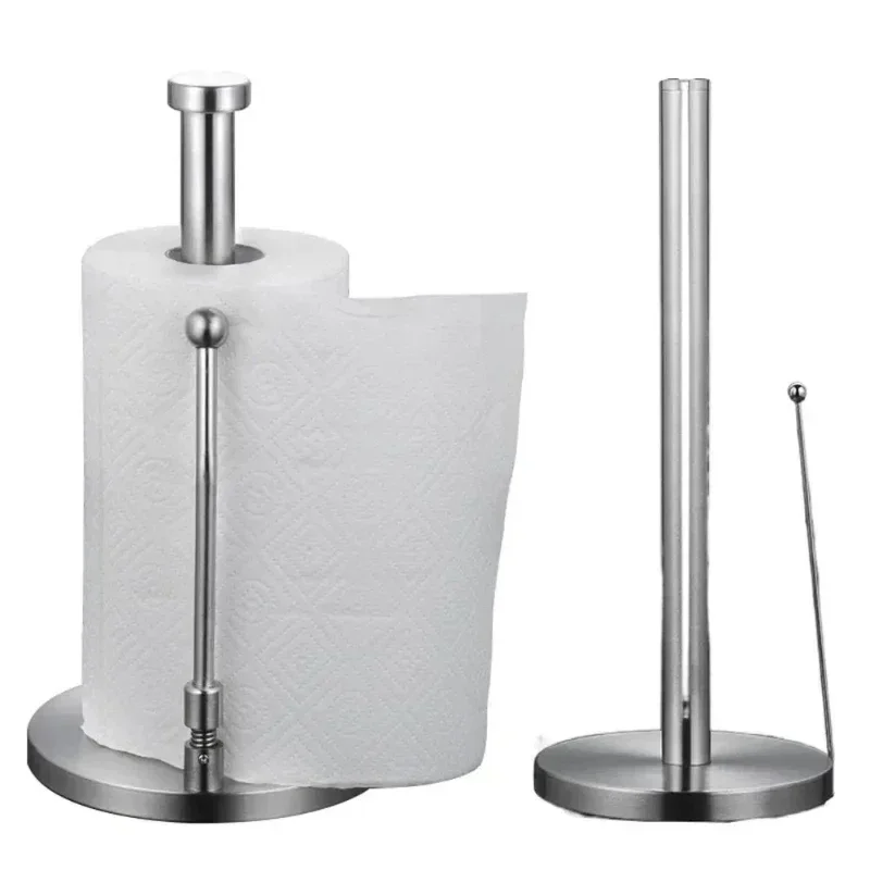 

Stainless Steel Vertical Paper Towel Holder Non-slip and Drill-free Kitchen Paper Plastic Wrap Holder Roll Paper Towel Holder