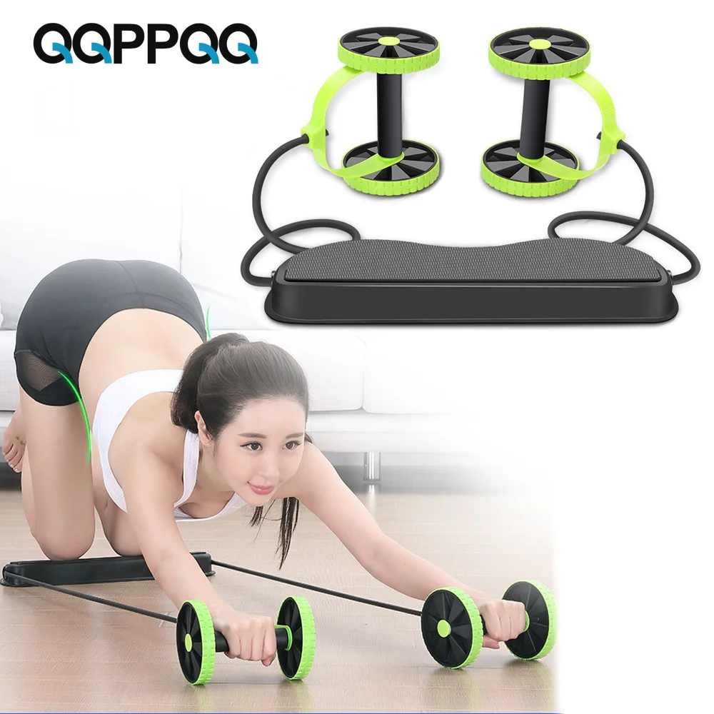 

Multi-Functional Home Workout Fitness Equipment AB Wheels Roller Abdominal Muscle Resistance Pull Rope Trainer Waist Exercise