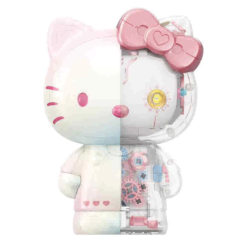 Anime Kawaii Cartoon Sanrio HELLO KITTY Colorful Glass Body Building Block Ornaments Assembled Building Blocks Girls Gift