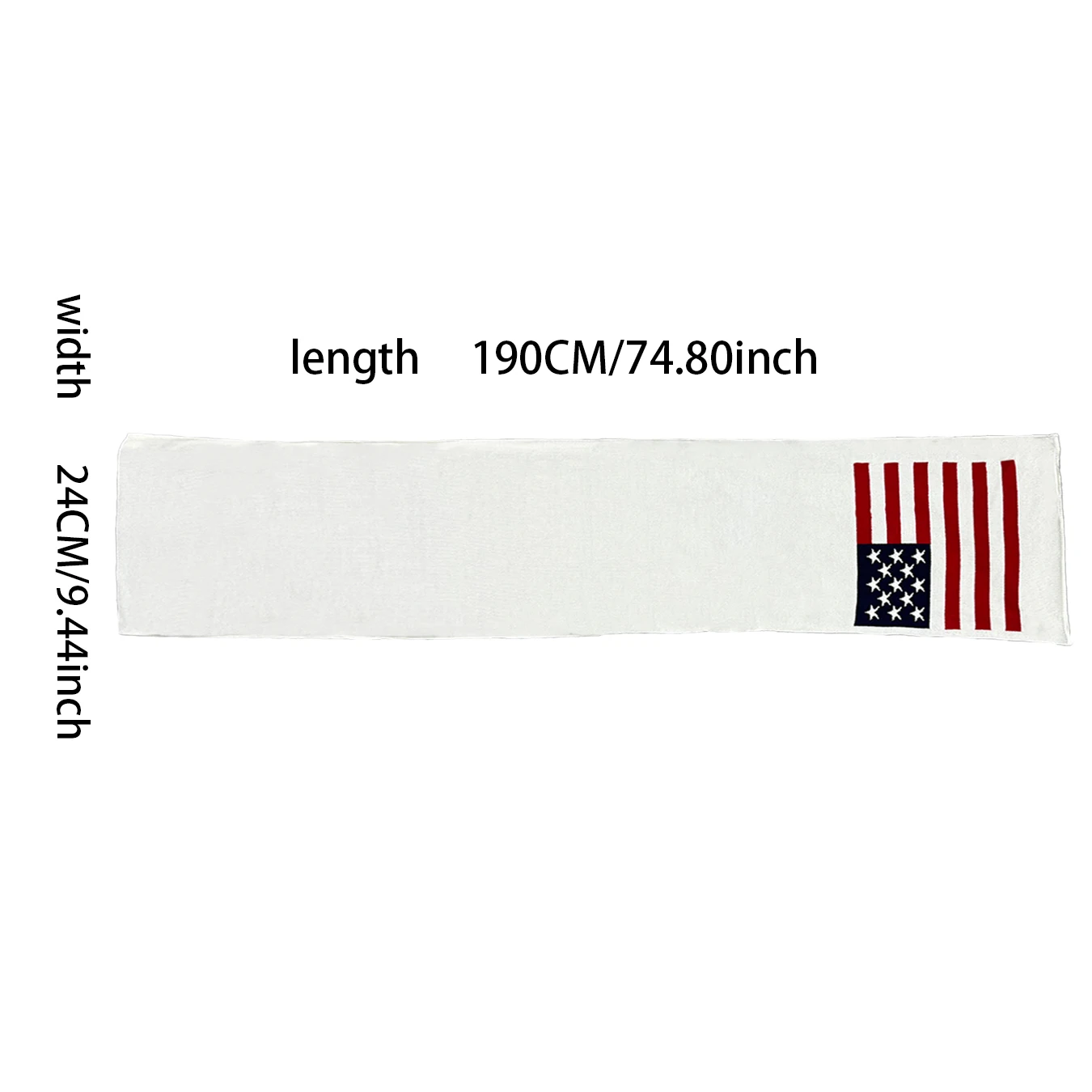 New National Flag Winter Outdoor Warm Scarf y2k Retro Long Scarf Party Sports Patriotic National Flag Knitted White Scarf Wholes