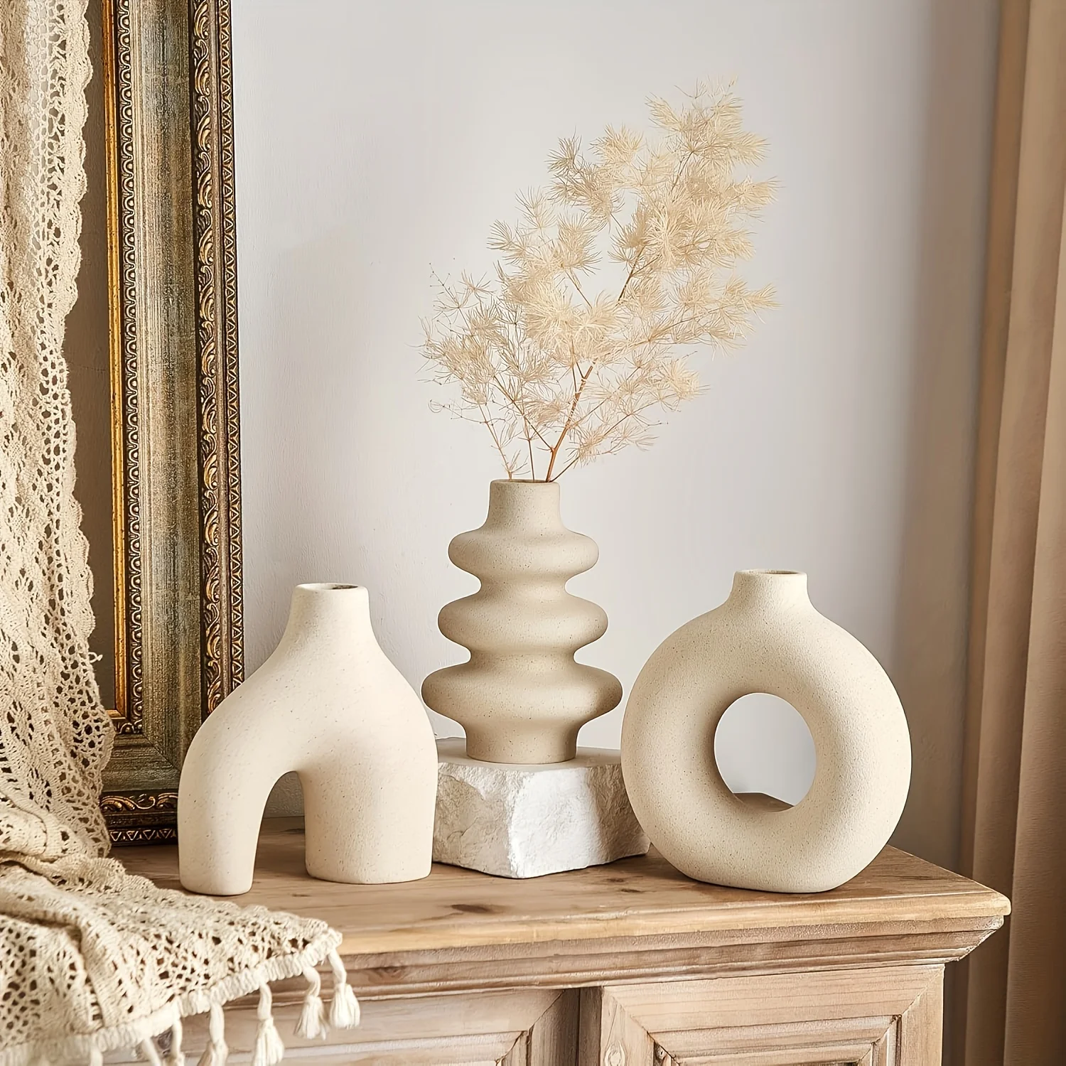 Conjunto de vaso de cerâmica boêmio, ornamentos decorativos de vaso, sala de casamento, quarto, cafeteria, presentes de decoração de mesa de jantar
