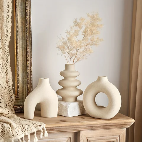 Conjunto de vaso de cerâmica boêmio, ornamentos decorativos de vaso, sala de casamento, quarto, cafeteria, presentes de decoração de mesa de jantar