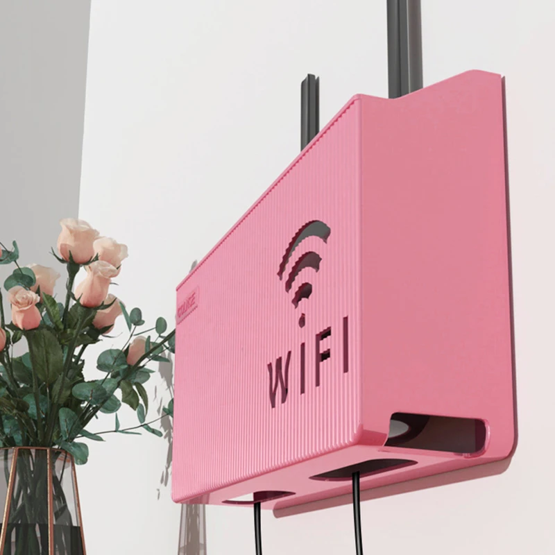 Wireless Wifi Router Shelf Storage Box Wall Hanging ABS Plastic Organizer Box Cable Power Bracket Organizer Box Home Decor