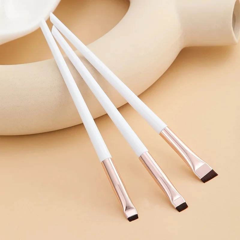 Juego de 1-4 Brochas Ultrafinas para Cejas, Brochas Angulares de Precisión para Delineador de Ojos, Brochas de Maquillaje con Cerdas Sintéticas, Brochas Inclinadas para Sombras de Ojos y Cejas