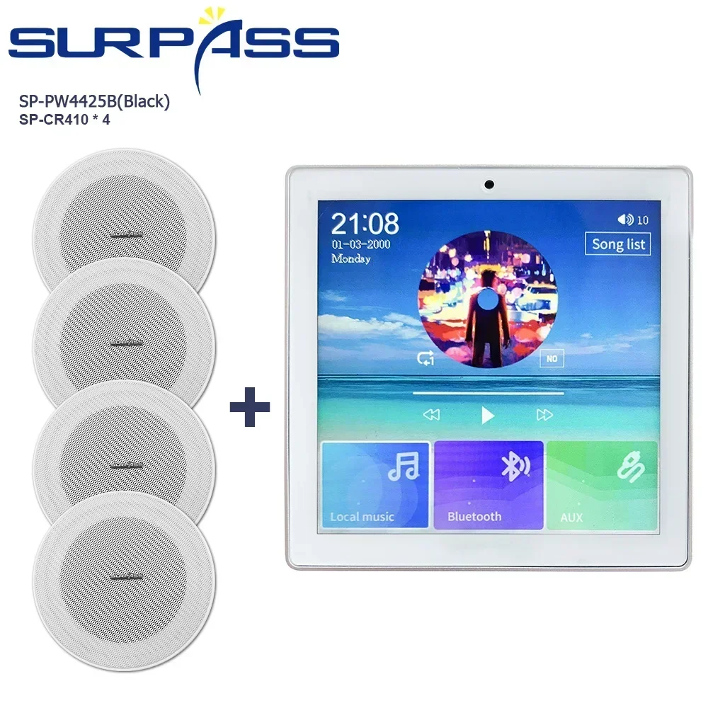 Inteligentny domowe Audio 4*20W BT wzmacniacz ścienny nagłośnienie dźwięk radia odtwarzacz System PA głośnik sufitowy tanie zestaw głośnik